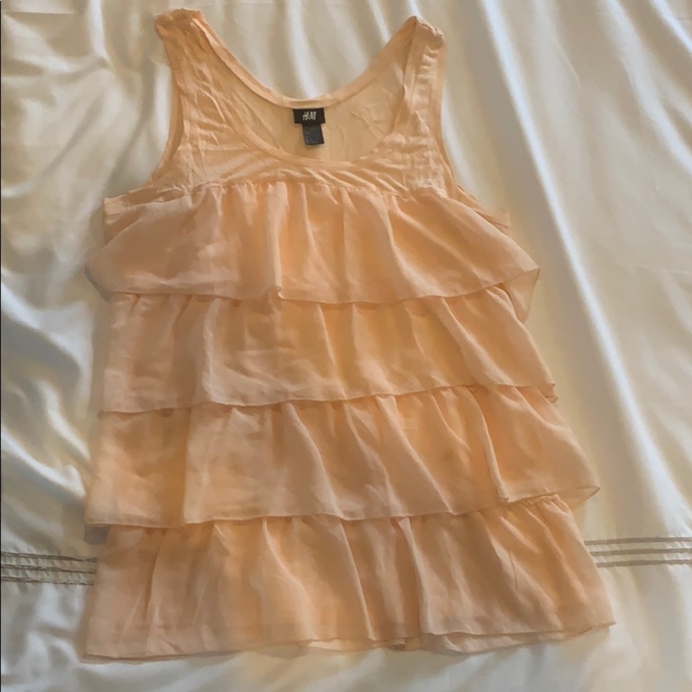H&M pink peach tiered top